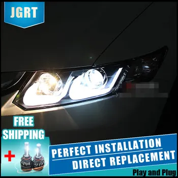 

2PCS LED Headlights For Honda civic 2012-2015 Car Led Lights Double Xenon Lens Car Accessories Daytime Running Lights Fog Light