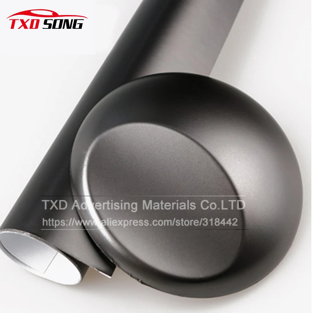 

Metallic chrome matte grey vinyl film chrome matte black car sticker with air free bubbles with size10/20/30/40/50/60x152cm/Lot