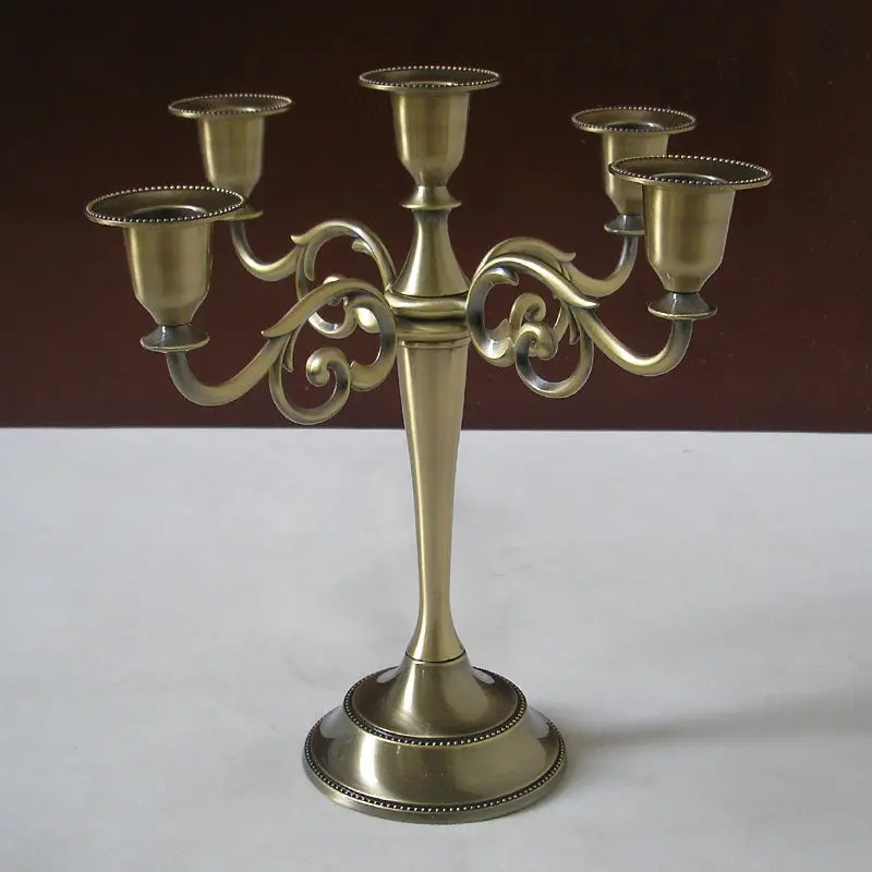 5 light centerpiece metal candelabra candlestick candle holder
