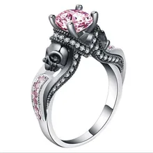 jingyang Gothic Skull Vintage Style Crystal Zirkon Wedding Rings For Women Engagement Jewelry Trendy Love Gift jingyang Gothic Skull Vintage Style Crystal Zirkon Wedding Rings For Women Engagement Jewelry Trendy Love Gift
