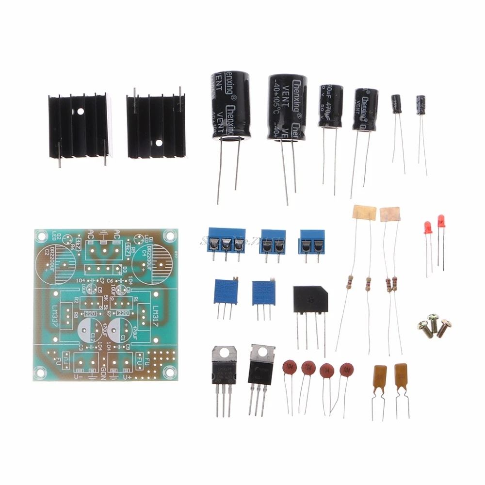 Fused LM317 + LM337 блок питания с отрицательной двойной картой электронные детали набор