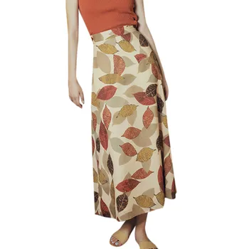

2020 Bohomian Women PrintLong Skirt Full Summer Beach Smock Skirt Leaf Ruched Tutu Skirt Summer Sundress #Zer