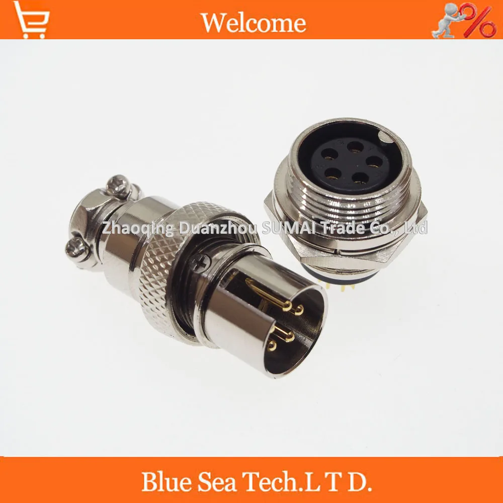 

10 pair 5 Pin 16mm Male & Female Wire Panel Connector kit GX16 Socket+Plug for aviation,computer ect.reversed assembling type