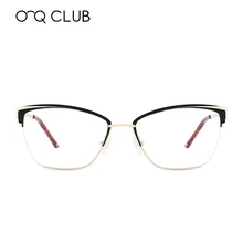O-Q CLUB, новинка, прозрачные оптические очки по рецепту, 4 цвета, Ретро стиль, Роскошные, сплав, оправа для очков, женские очки, сексуальные очки "Кошка"