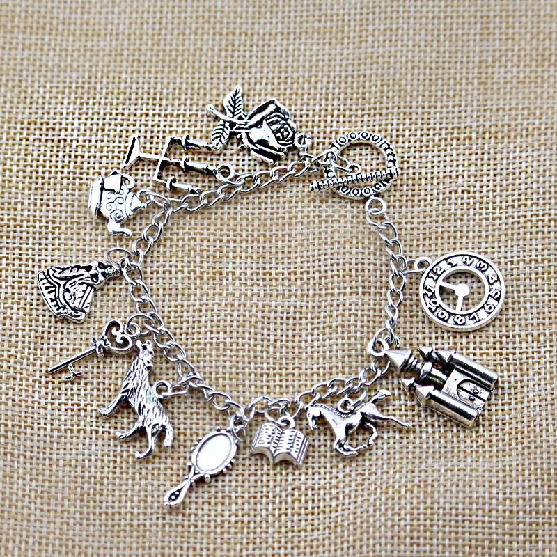 New Rose Charm Bracelet Belle Beauty And The Beast charm braceletin Bangles from Jewelry
