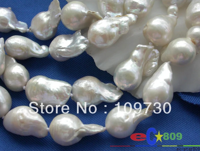 

Jewelry 00427 2ROW 23MM WHITE DRIP KESHI REBORN PEARL NECKLACE