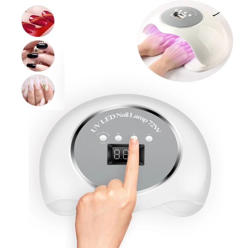 

72W LED Dual Light Source Nail Phototherapy Machine Three Gear Timing Sensor Hands Nail Lamp Nail Dryer Gel Lamp Nail Light