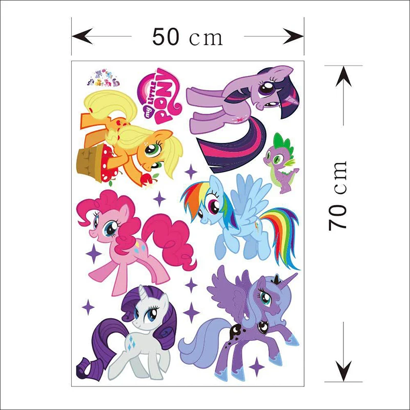 Cute-Pony-anime-wall-decals-My-Little-Horse-3d-vinyl-stickers-kids-bedroom-girls-room-decoration(5)