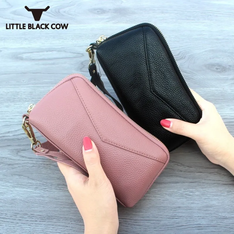 

High Quality Leather Mini Handy Wallet Women Clutch Casual Zipper String Flap Money Bags Monederos Para Mujer 6inch Phone Bag