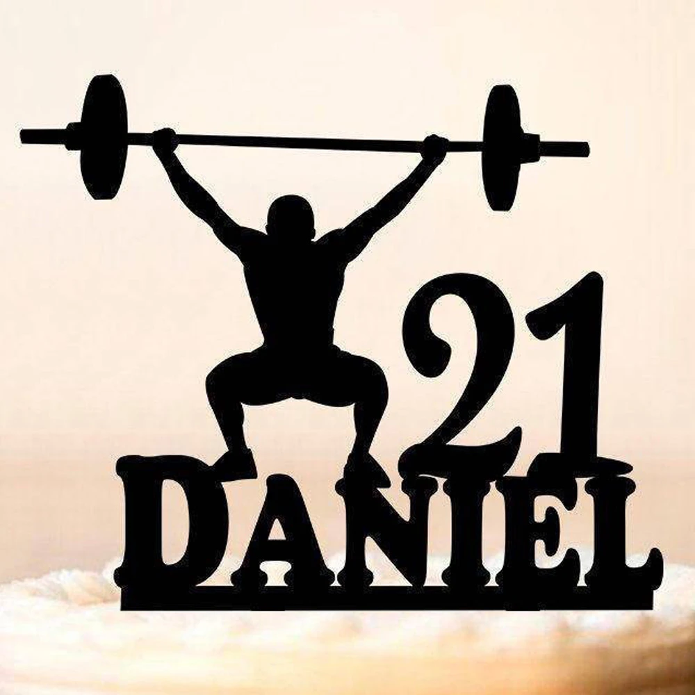 Personalized Name Muscle Man Happy Birthday Cake Topper Sports Men Silhouette Cake Topper Bodybuilder Birthday Party Topper Cake Decorating Supplies Aliexpress