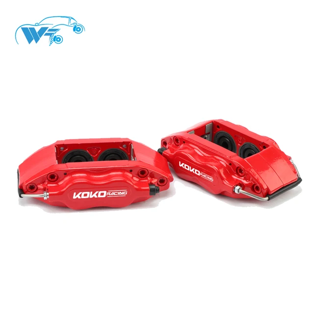 KOKO RACING WT7600 Black Brake Caliper 4 Pot Auto Brake Disc 285*24 300*24mm Drilled Brake Rotors Use for Toyota Starlet Glanza 6