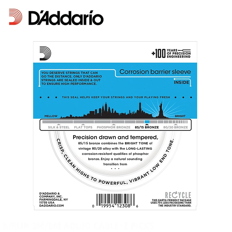 D'Addario EZ910 85/15 бронзовые световые акустические гитарные струны световой