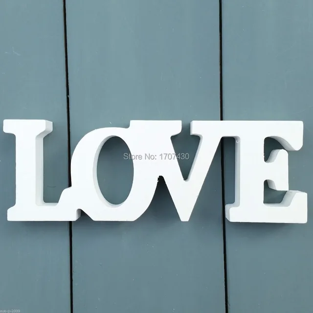 Chic Shabby Cream White Standing Medium Wooden Love Word Plaque Chic Shabby Cream White Standing Medium Wooden Love Word Plaque