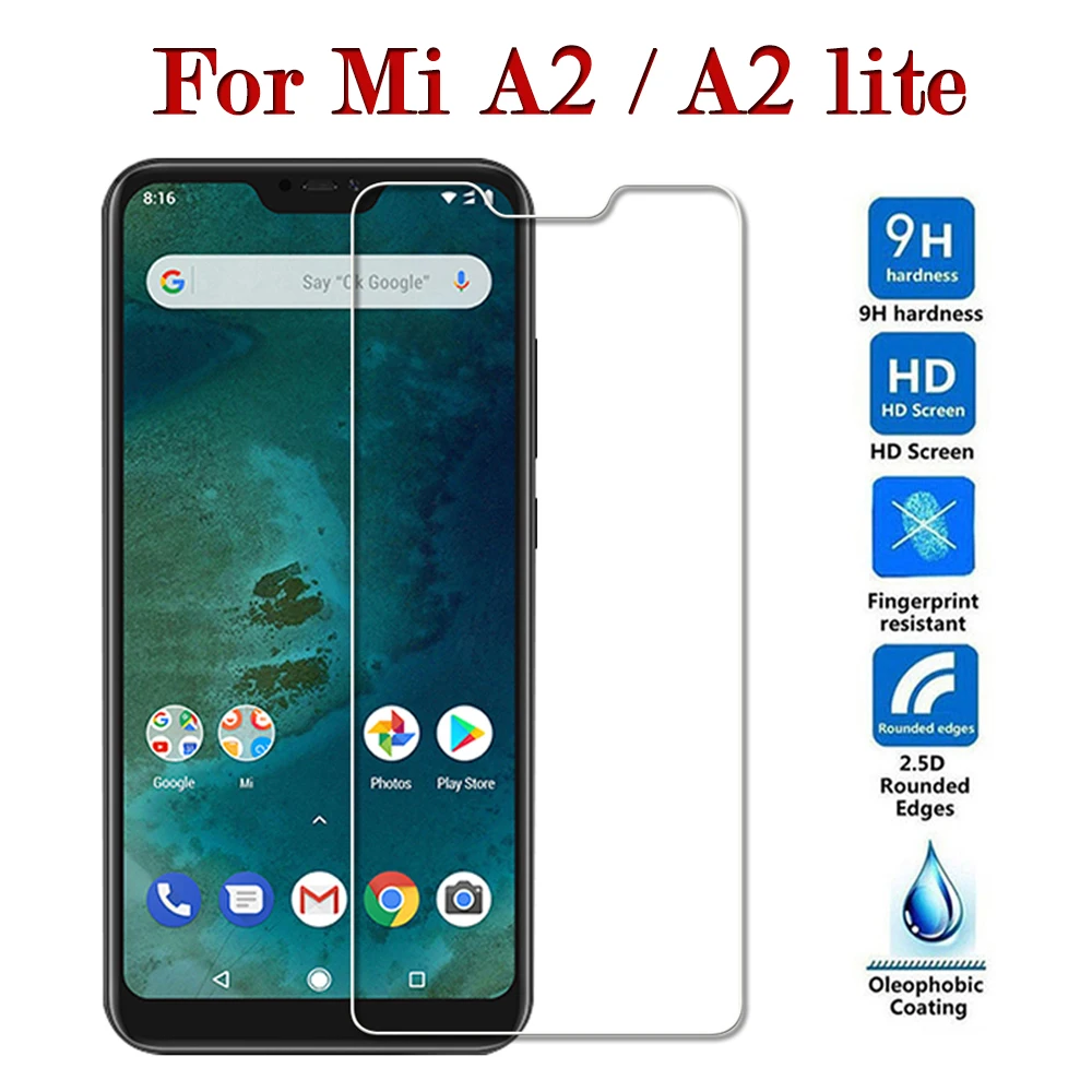 Защитное стекло для Xiaomi Mi A2 lite закаленное Xaomi xiomi Xiaome A 2 A2lite легкая защита экрана