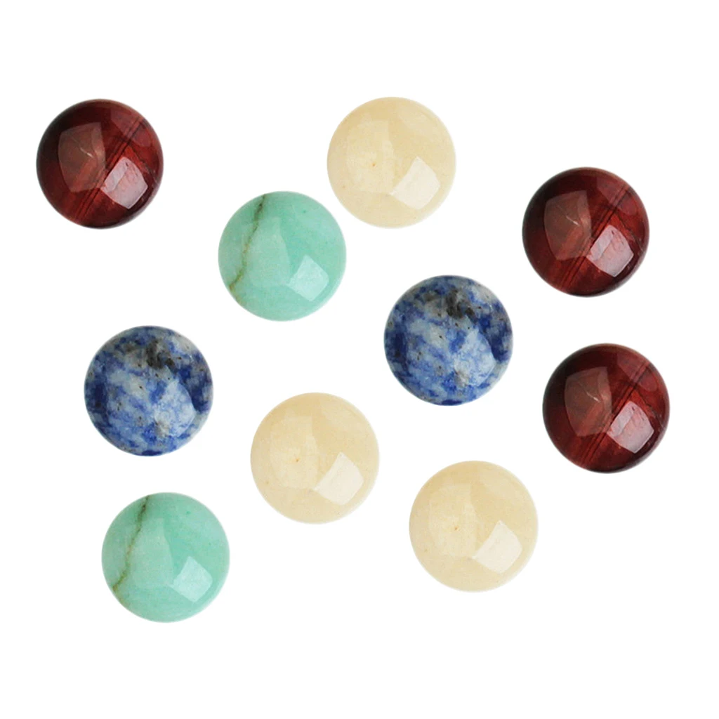 

10 Pieces DIY Half Round Button Charms Personalized Gemstone Handcraft Beads Smooth Surface 8mm