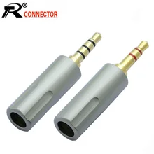 100pcs Copper 3 5mm Stereo Jack Gold Plated 3 5mm 3Pole 4Poles Male Plug Wire Connector for 6MM Cable Headphone Soldering Jack