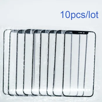 10Pcs Black Front Outer Glass For Apple iPhone X XS MAX XR Touch Screen Top Lens LCD Outer Panel Cover