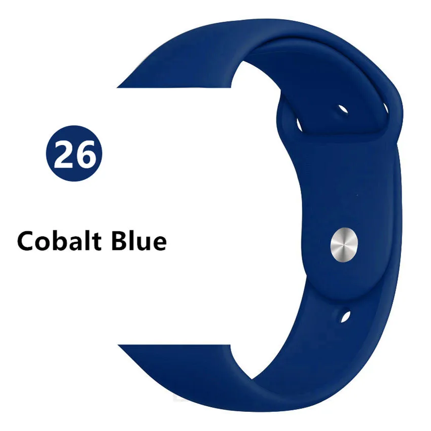 Cobalt blue Ремешок для Apple Watch 38 мм 42 мм iWatch 4 ремешка 44 мм 40 мм спортивный силиконовый ремень браслет Apple watch 5 4 3 2 Аксессуары для ремешка - Цвет ремешка: Cobalt blue