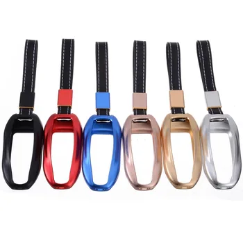 

Mayitr 1pc Aluminum Alloy Car Key Fob Case Cover Holder Pocket Key Chain with Install Tool For Tesla Model S