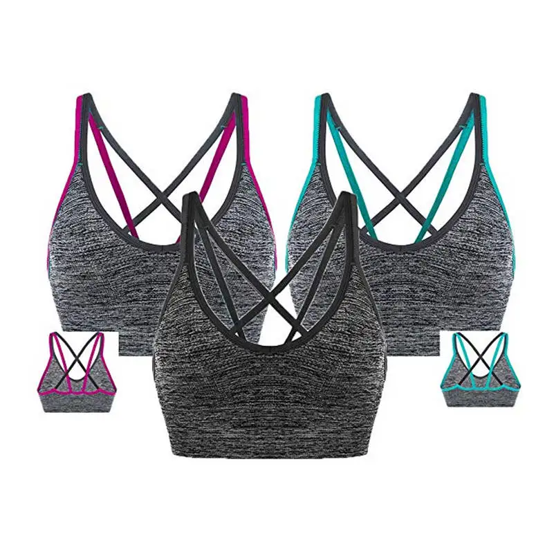 

Sexy Bra Women Sexy Lingerie Casual wild Women's Removable Padded Sports Bras Lingerie Support Workout Bras 3 Pack 661BR10