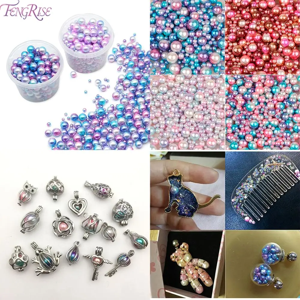 

FNEGRISE 250pcs Multi Size No Hole Pearl Craft Scrapbook Decoration DIY Wedding Birthday Party Supplies DIY Craft Pearl Arts
