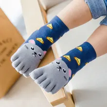 Рождественские детские носки хлопковые носки с животными для мальчиков и девочек дешевые носки с пальцами для детей пять носок с пальцами