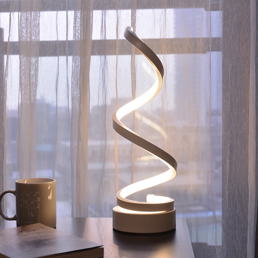 Акриловое волокно 20 Вт светодиодный настольная лампа Морден Спальня Настольная лампа для прикроватной тумбочки лампа ИС US/EU