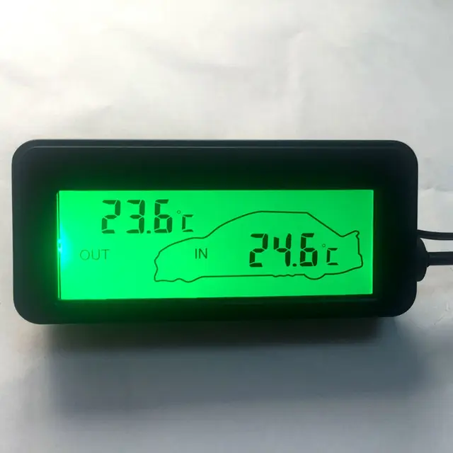 Mini LCD Digital Car Thermometer DC 12V Car Inside/Outside Temperature