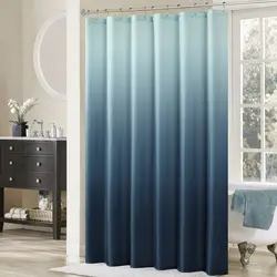 Высокое качество художественные занавески для душа синий градиент простой дизайн ванная комната Декоративные Современные водостойкие