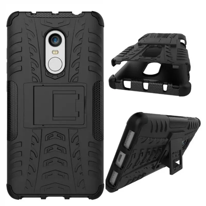 Shockproof Armor Case For Xiaomi Redmi Note 4 Case Silicon Stand Cover 5.5" Protective Phone
