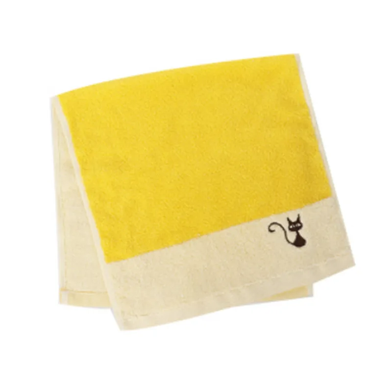 25x50 см вышивкой из чистого хлопка с рисунком героев из мультфильмов детская футболка полотенца для рук и лица Цвет вязаные коты милые Полотенца