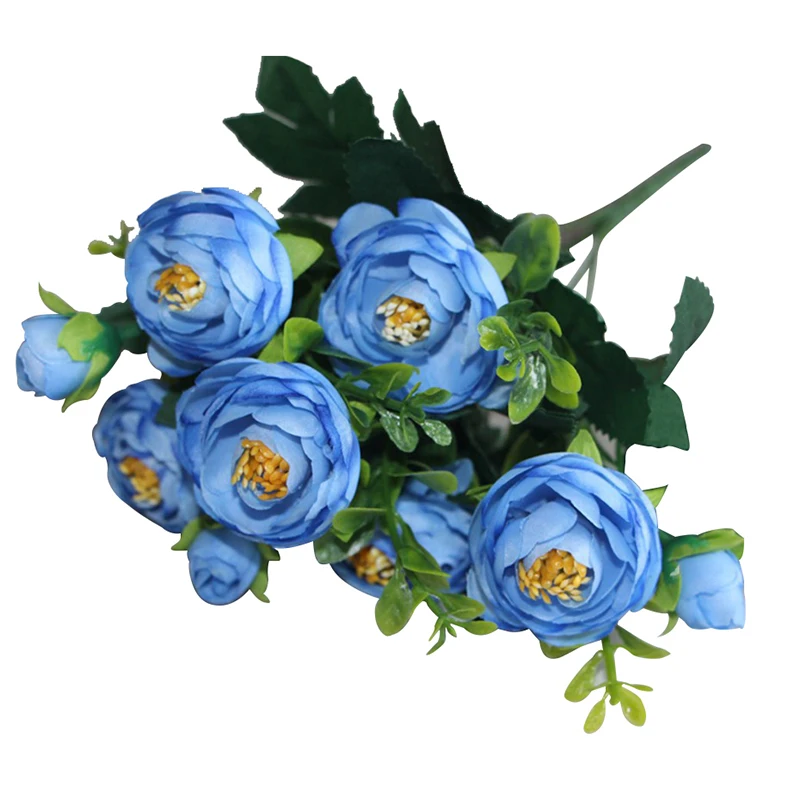 A Bunch of Silk Flower 6 Branches Artificial Bouquet Wedding Home Party