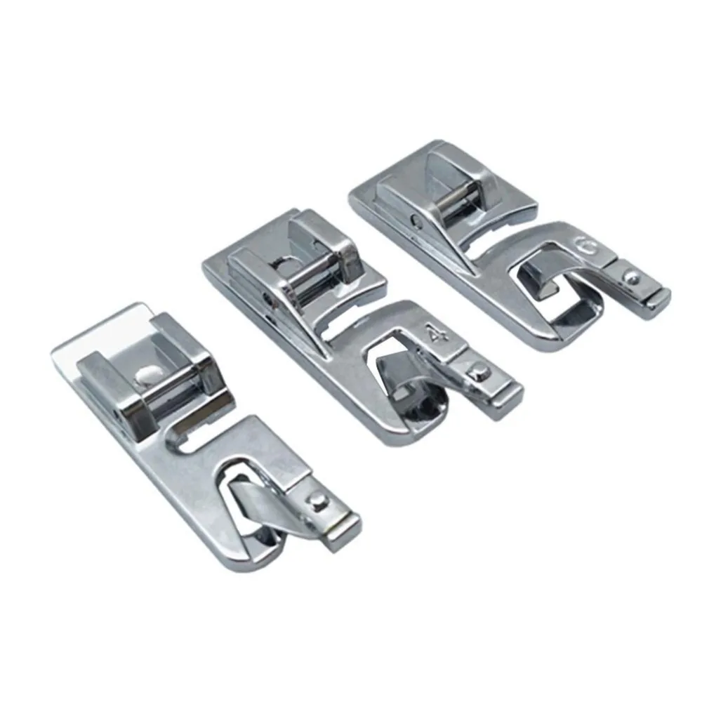 

3Pcs Set Rolled Hem Foot Sewing Machine Hemmer Presser Foot Feet (3 mm, 4 mm,6mm) for All Low Shank Snap-On Singer,5BB5569