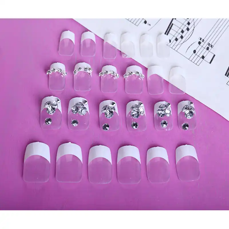 Hot Sale 24pcs Acrylic Artificial False French Nail Tips Fake Nails for
