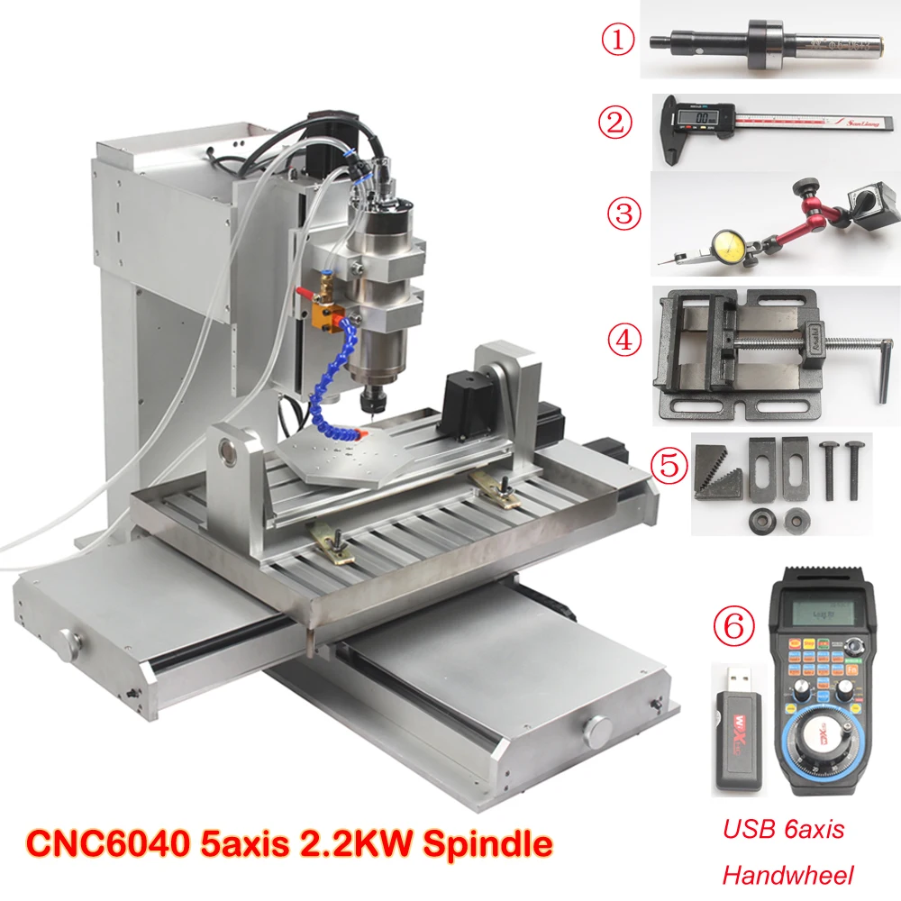 

6040 5 axis CNC Router Engraving Machine with Ball Screw CNC Pillar Type CNC Wood Aluminum Copper Metal Milling Machine CNC