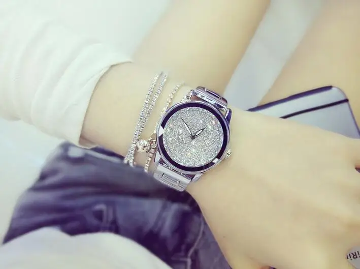 Роскошные женские часы с австрийскими кристаллами, ЖЕНСКИЕ НАРЯДНЫЕ часы, стразы из нержавеющей стали, серебряный золотой браслет, бриллиантовые Наручные часы