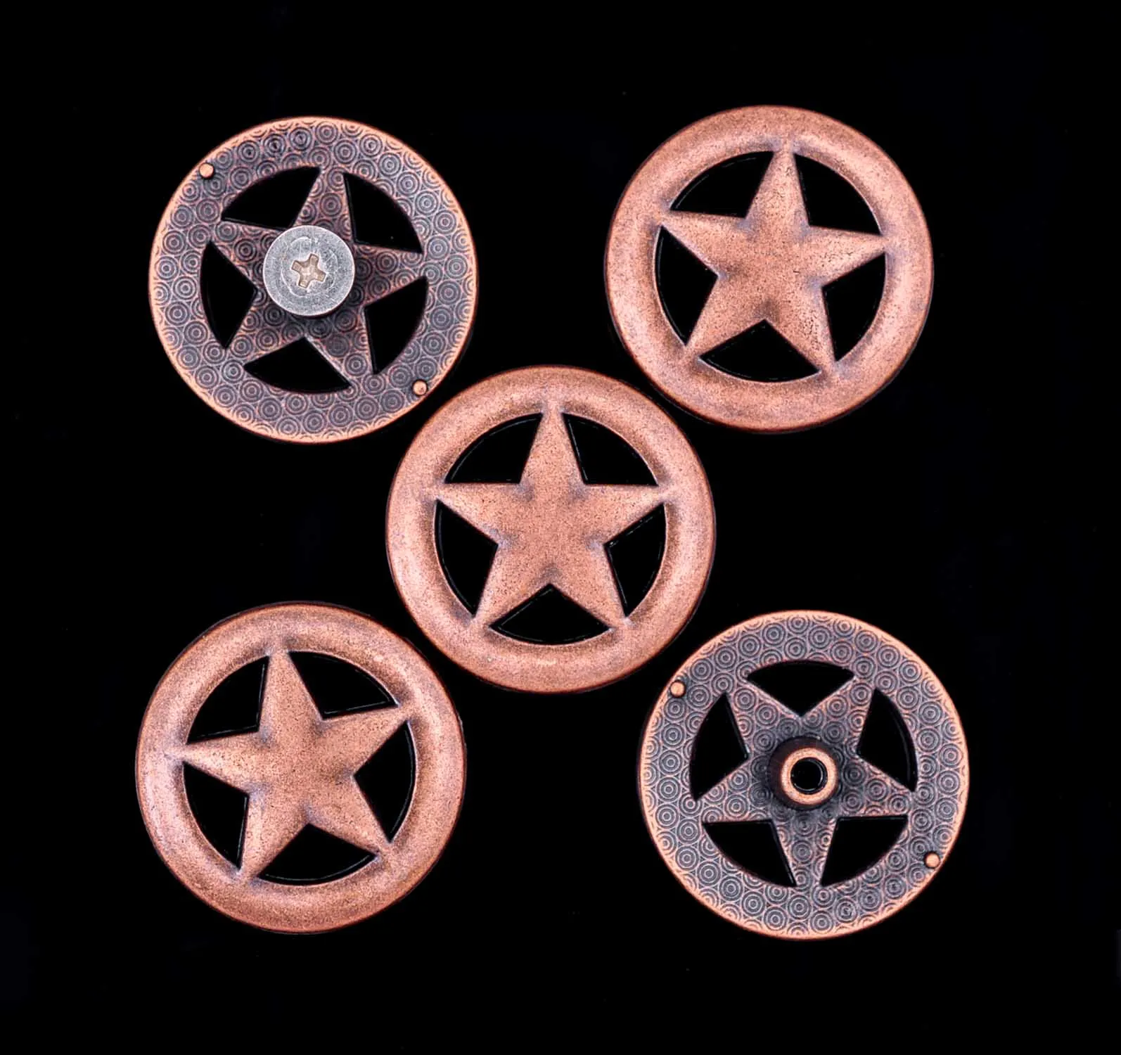 10X" состаренная латунь, медь Western Texas Cowboy Ranger Star Conchos для седла головной убор Bridle кожевенное ремесло декоративная лента 25 мм