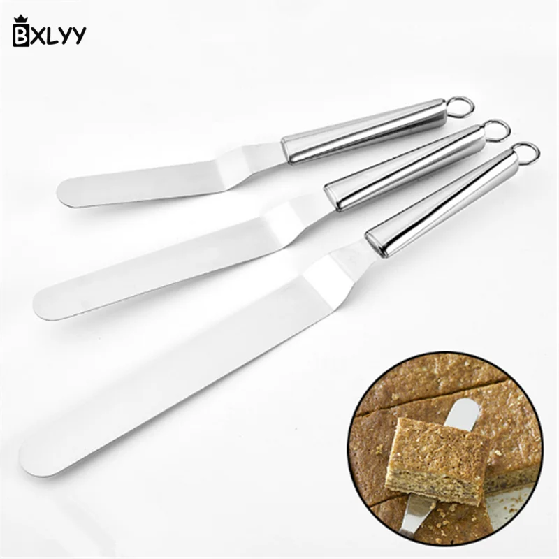 BXLYY Baking Accessories 6/8/10 Inch Stainless Steel Cream Spatula Kitchen Gadgets Cake Decoration Supplies Wedding Decoration.7