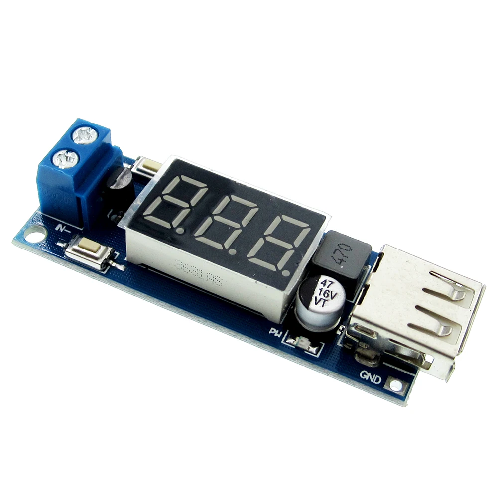 DC 4 5 40 V до 5V 2A USB зарядное устройство LED понижающий преобразователь вольтметр