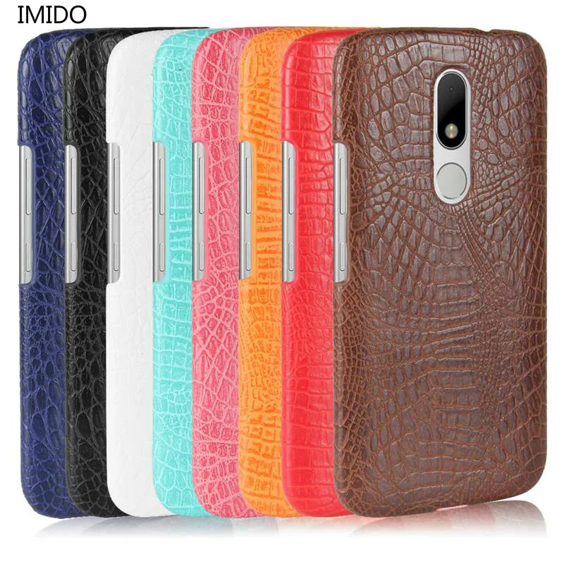 

IMIDO Crocodile Grain PU Leather For Motorola Moto M XT1662 XT1663 5.5 inch hard Protective Case Cover For Moto M XT1662