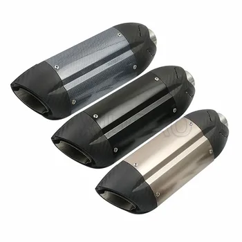 

Modified Motorcycle Exhaust Pipe Muffler With MI Sticker Moto Escape Universal Fit Most Motorcycles ATV Scooter MI001
