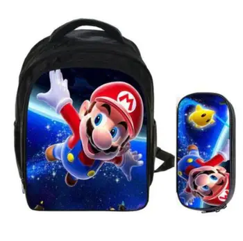 

13 Inch Super Mario Bros Sonic Backpack Kids School Bags for Boys Schoolbag Baby Kindergarten Child Bags Pencil Bag Sets