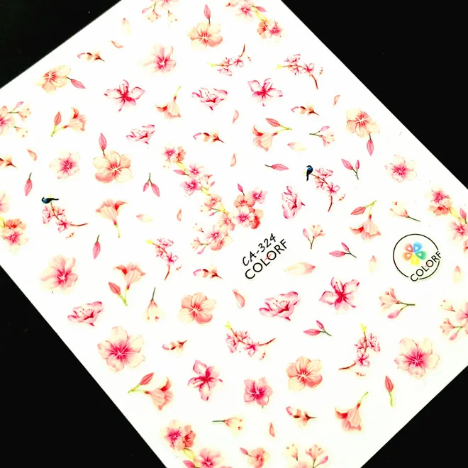 Новинка, CA-324, 362, розовый смешанный цветок, 3d наклейка для ногтей, наклейки для ногтей, японский тип, сделай сам, художественные украшения - Цвет: 324