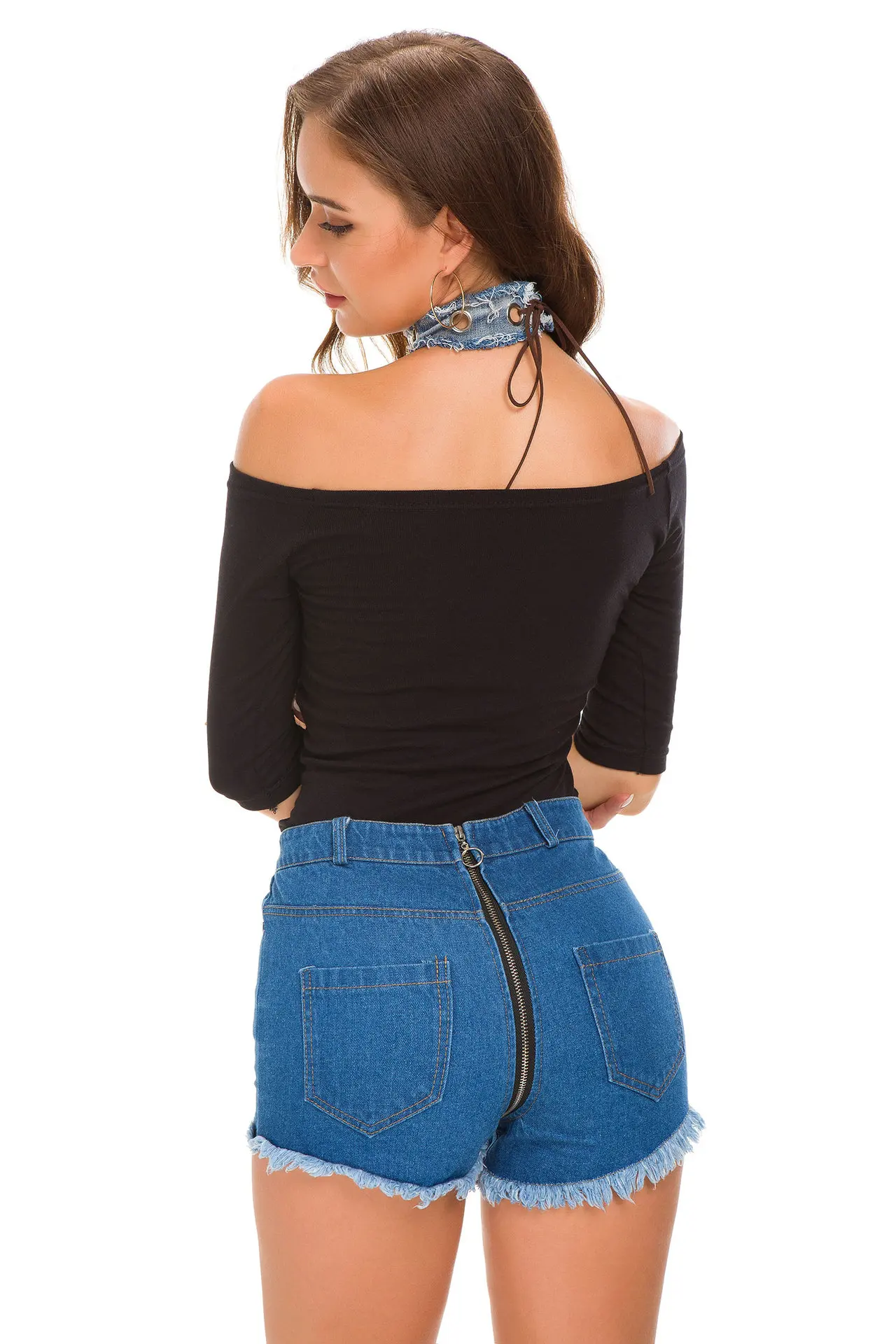 1 шт. с высокой талией сексуальные женские джинсы джинсовые шорты 2019 летние модные джинсовые рваные шорты женские узкие супер короткие