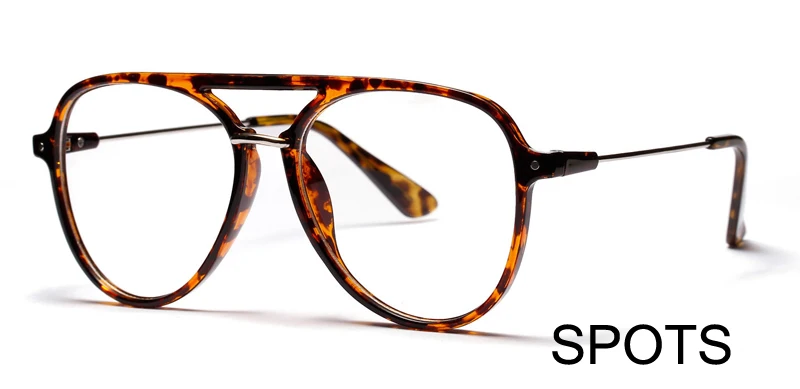 MIZHO прозрачные белые пластиковые пилот корейские очки оправа женский объектив высокого качества декоративные очки для мужчин очки черные - Цвет оправы: PGJ046 SPOTS