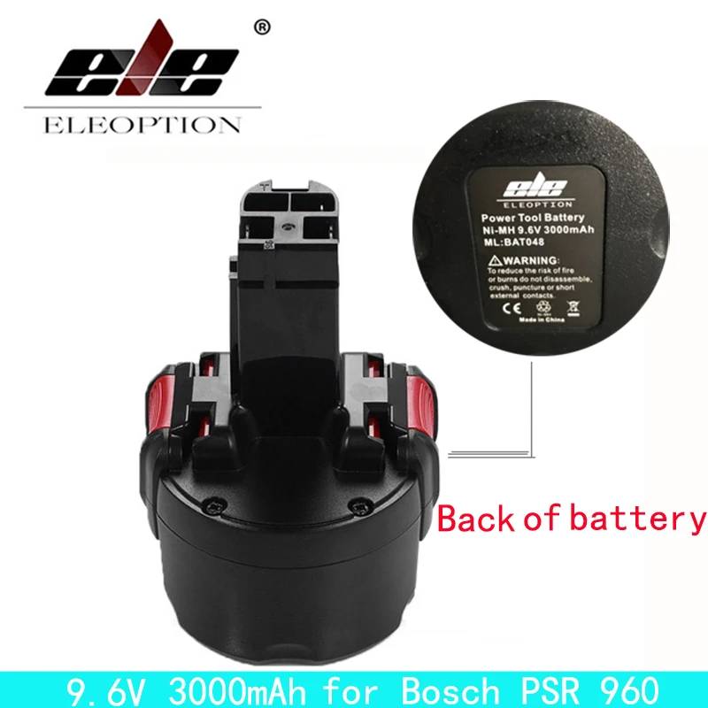Аккумуляторная батарея ELEOPTION BAT048 9 6 В 3000 мА/ч Ni MH для Bosch PSR 960 2 607 335 272 32609 RT