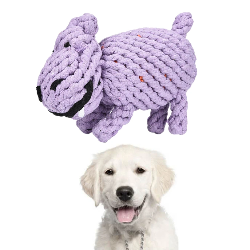 Dog Toys For Small Large Dogs Cats 1 PC Pet Molar Toys Braided Hippo