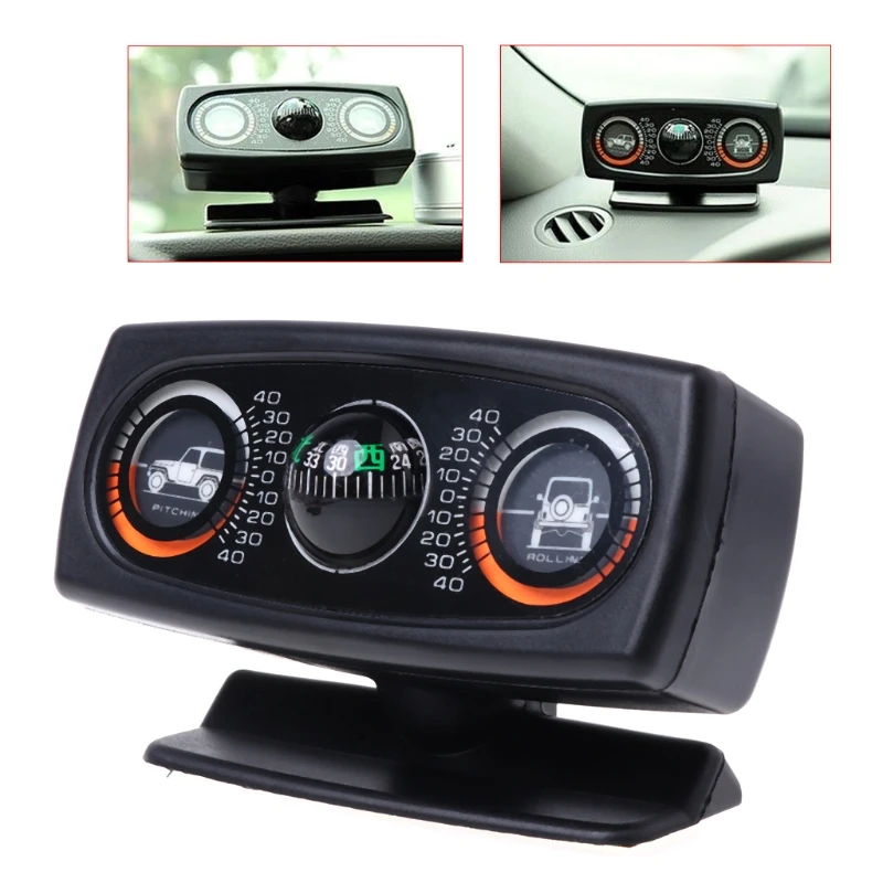 

Fashion New Hot 1 Pc 3 In 1 Auto Car Compass Inclinometer Angle Slope Level Meter Finder Gradient Balancer Decoration