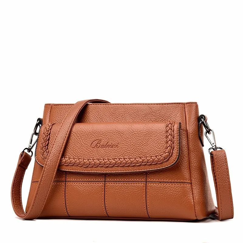 Сумки, женские сумки известных брендов, женская сумка-мессенджер, сумки через плечо для женщин, винтажные женские сумки - Цвет: brown