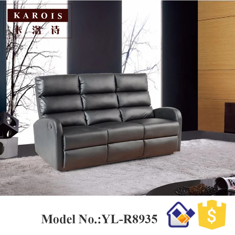 dubai modern leather living room furniture 3 seat recliner sofain Living Room Sofas from